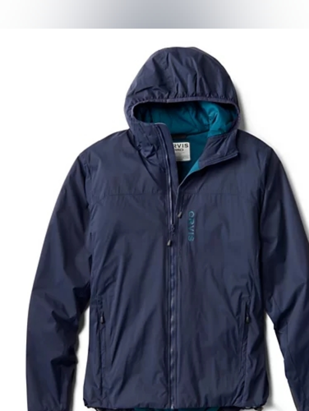 Orvis Pro Navy Shell with Teal Blue Lining Jacket -- XL